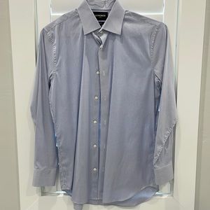 Bonobos Mens Dress shirt. White with navy. Size 16 / 34 tailored fit.